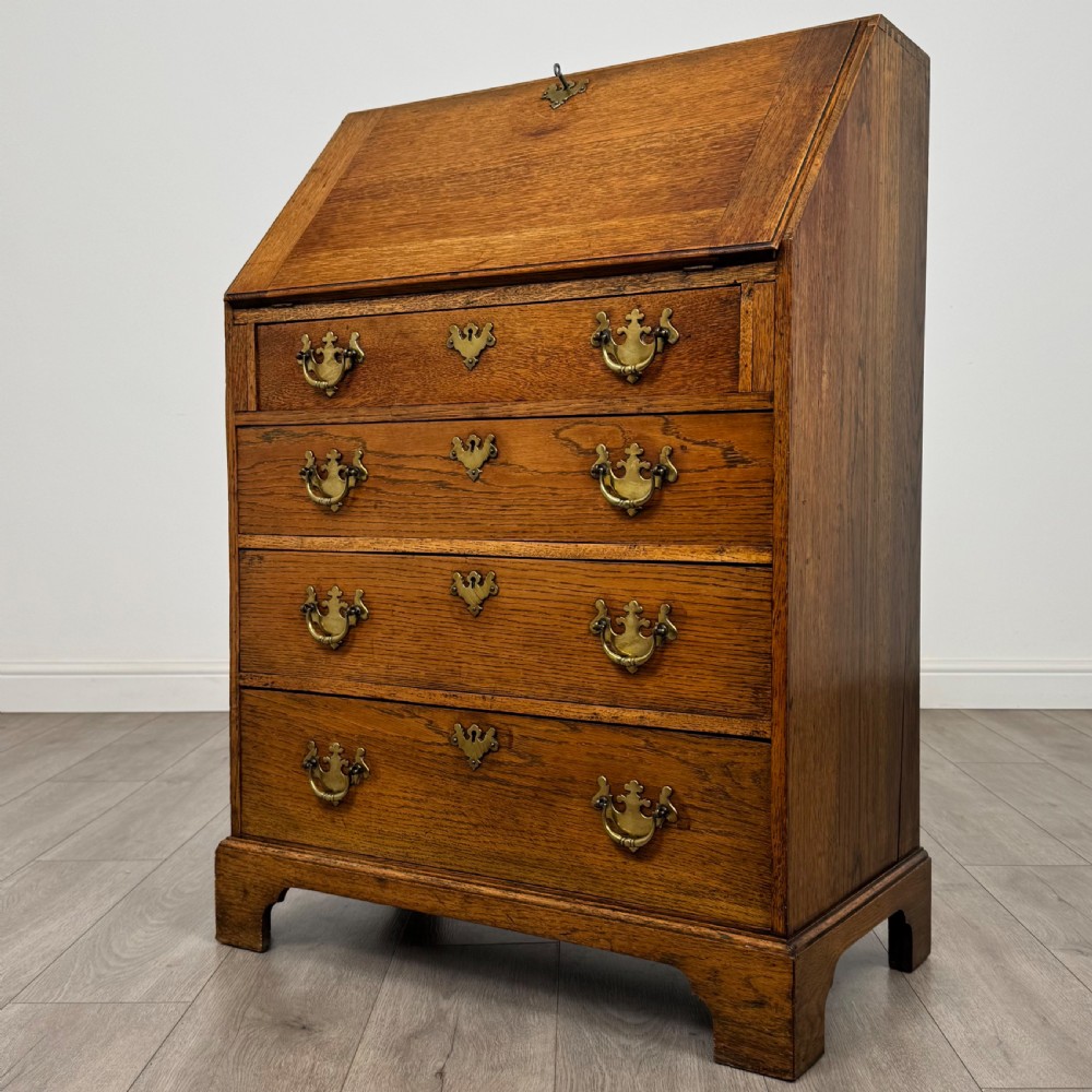  Antique 20th Century Good Quality Golden Oak Bureau  View III