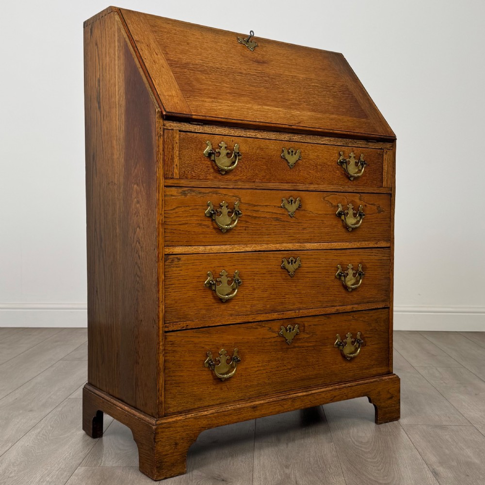  Antique 20th Century Good Quality Golden Oak Bureau  View IX