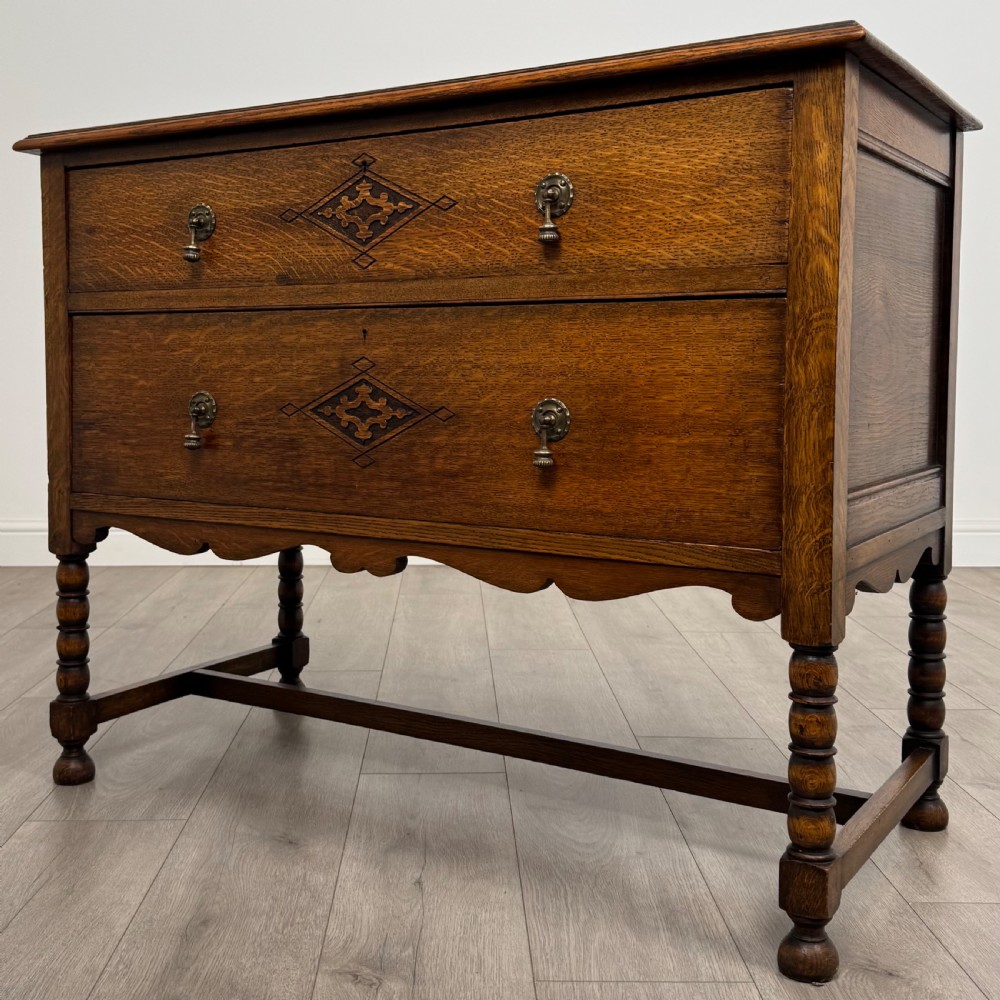 Antique 20th Century Good Quality Chest Of Drawers In Oak  View II