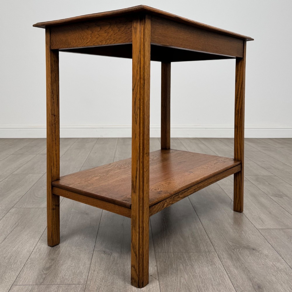 Antique 20th Century Fine Quality Golden Oak Side Table View IV