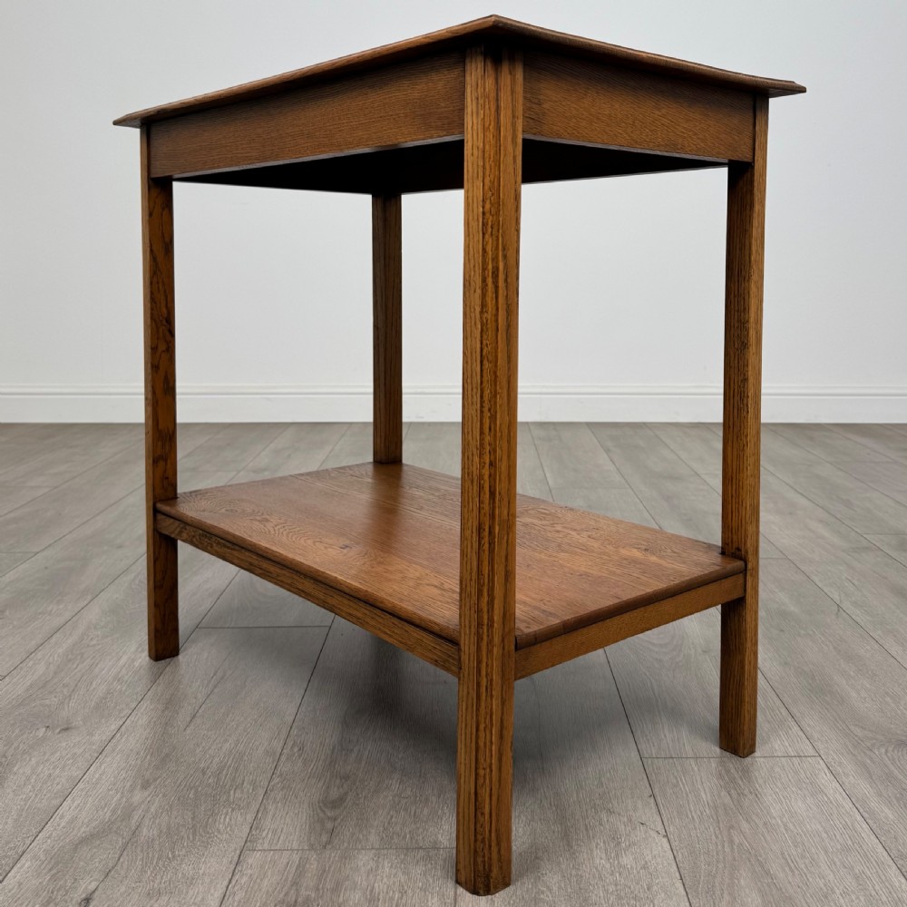 Antique 20th Century Fine Quality Golden Oak Side Table View VI