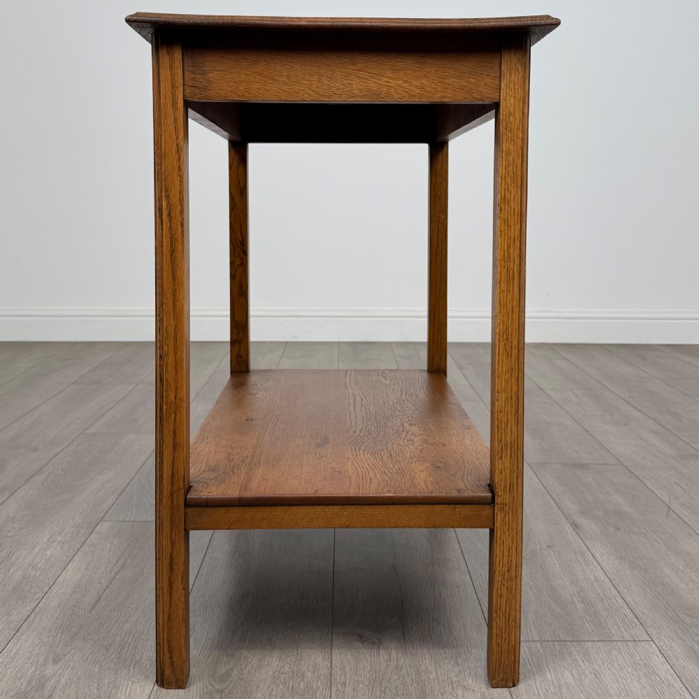 Antique 20th Century Fine Quality Golden Oak Side Table View VII