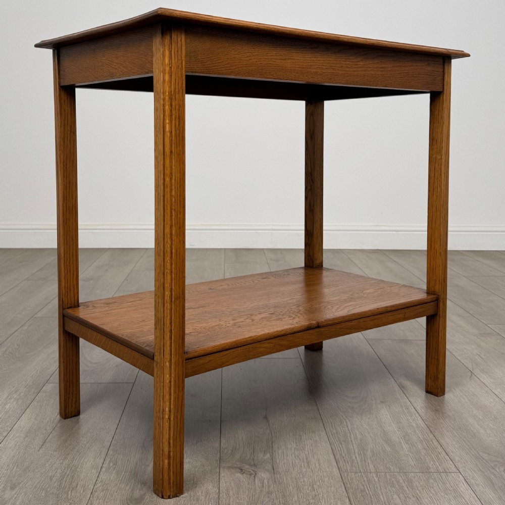 Antique 20th Century Fine Quality Golden Oak Side Table View VIII