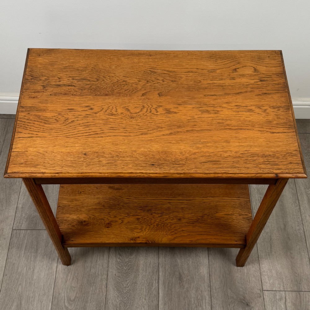 Antique 20th Century Fine Quality Golden Oak Side Table View IX