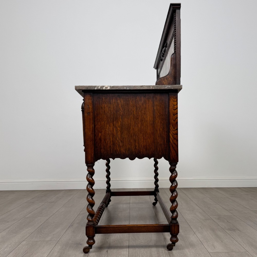 Antique 20th Century Jacobean Style Marble Top Washstand View IV