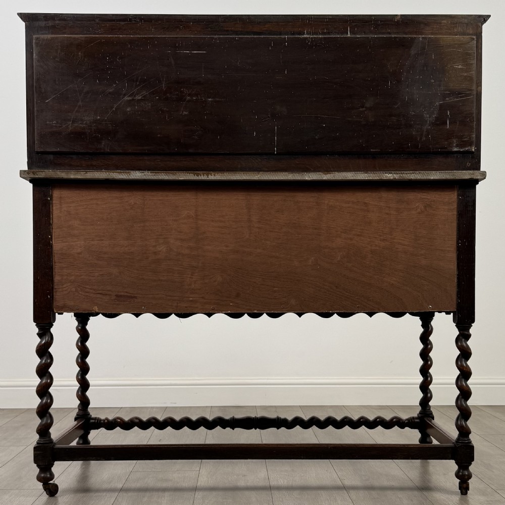 Antique 20th Century Jacobean Style Marble Top Washstand View VI