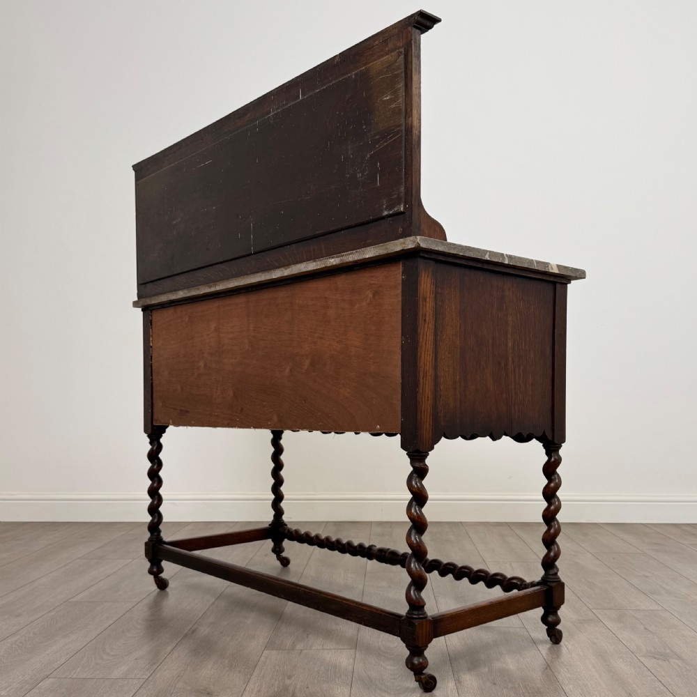 Antique 20th Century Jacobean Style Marble Top Washstand View VII