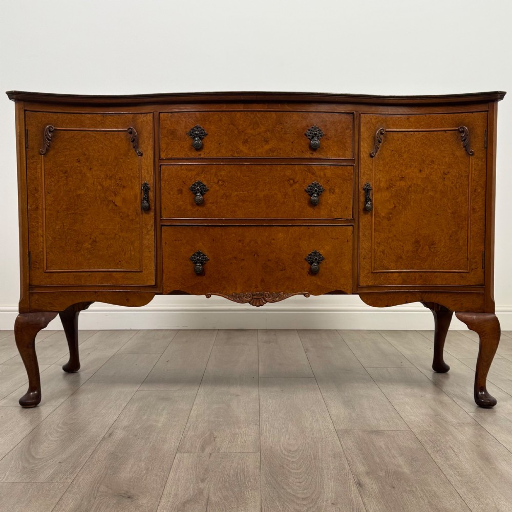  Antique 20th Century Sideboard In Burr Walnut