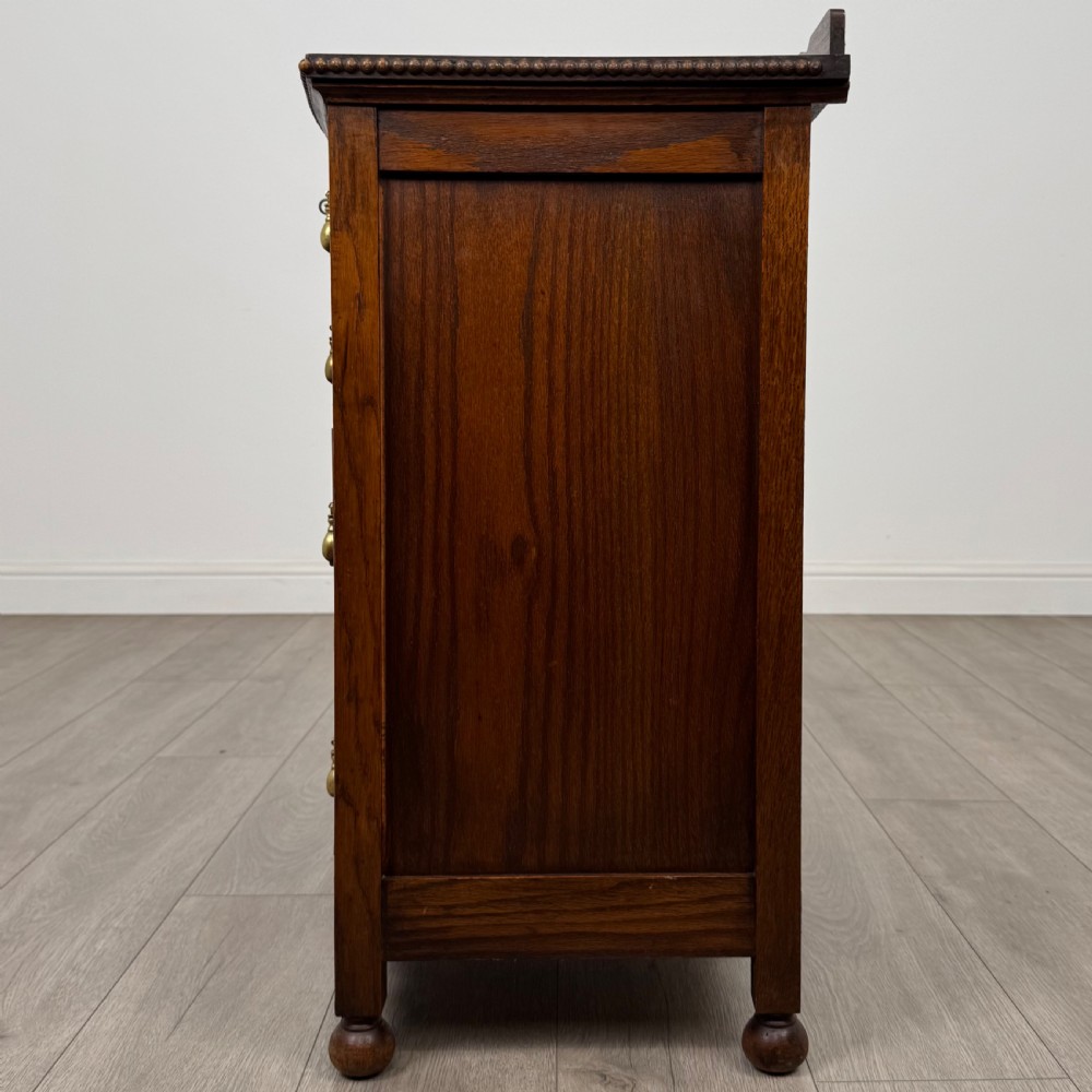  Antique 20th Century Small Bow Front Chest Of Drawers In Oak  View III