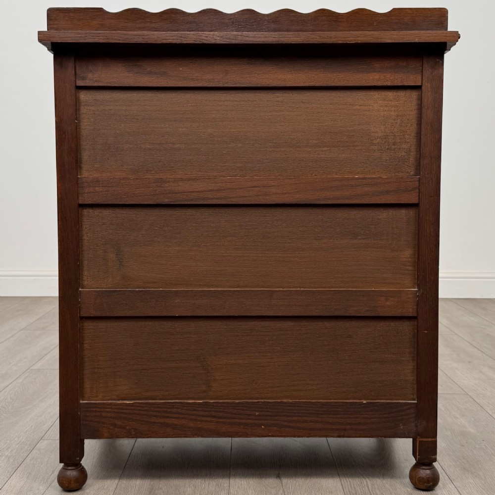  Antique 20th Century Small Bow Front Chest Of Drawers In Oak  View VI