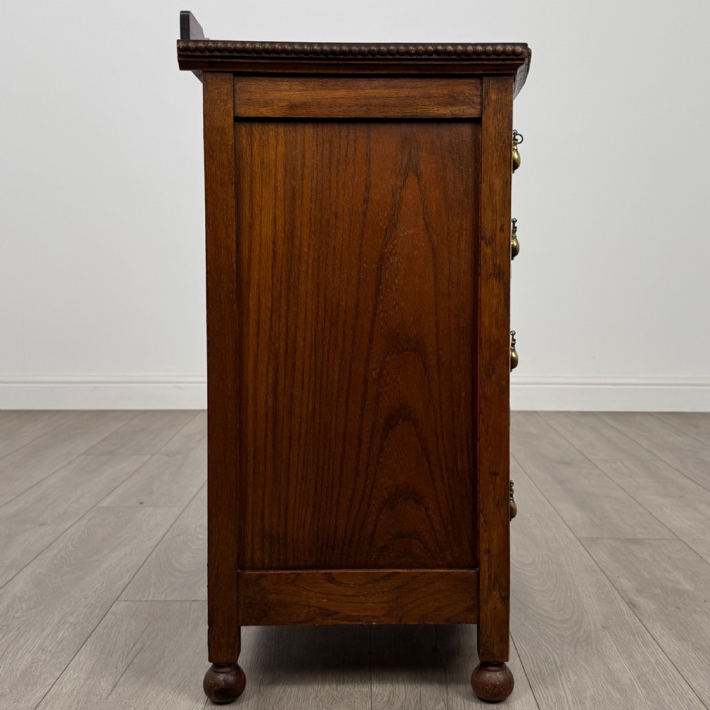  Antique 20th Century Small Bow Front Chest Of Drawers In Oak  View IX