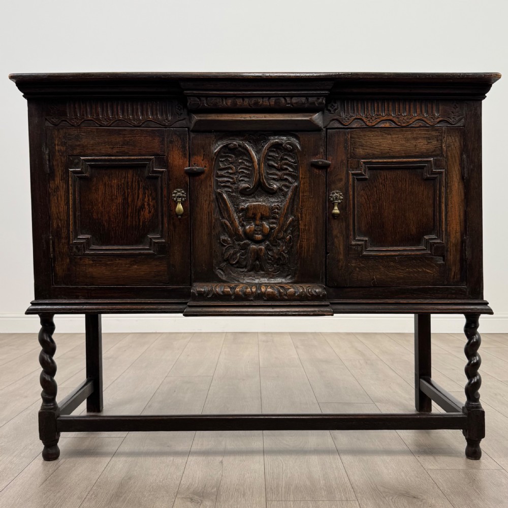  Antique 18th Century Fine Quality Carved Oak Cupboard
