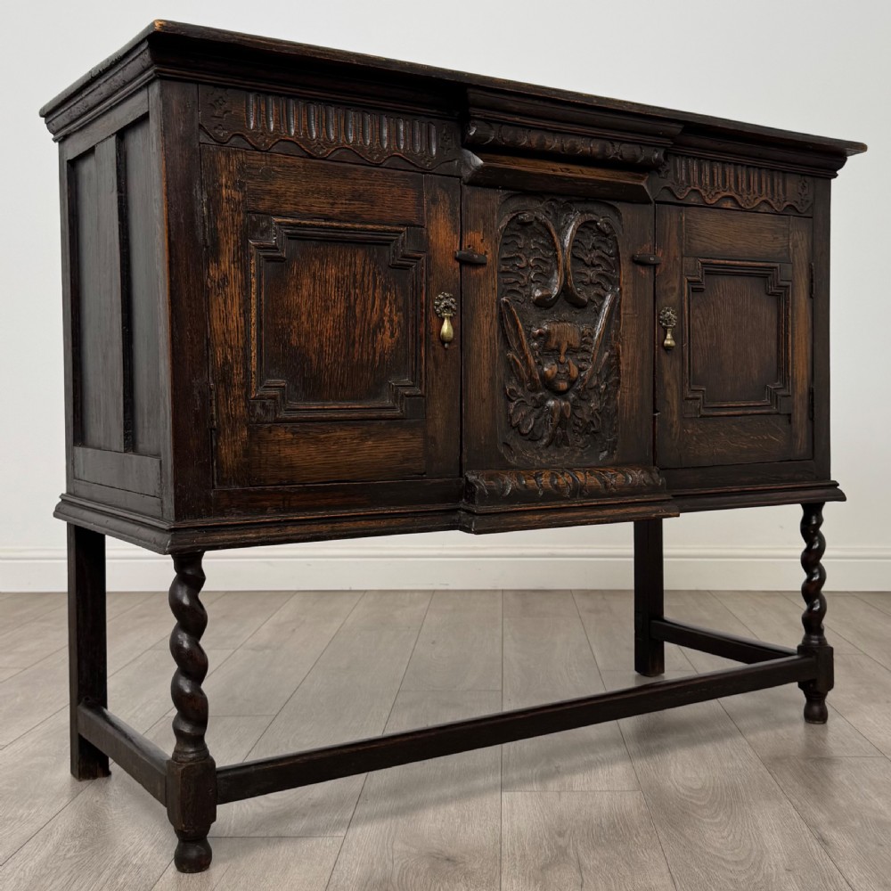  Antique 18th Century Fine Quality Carved Oak Cupboard View X
