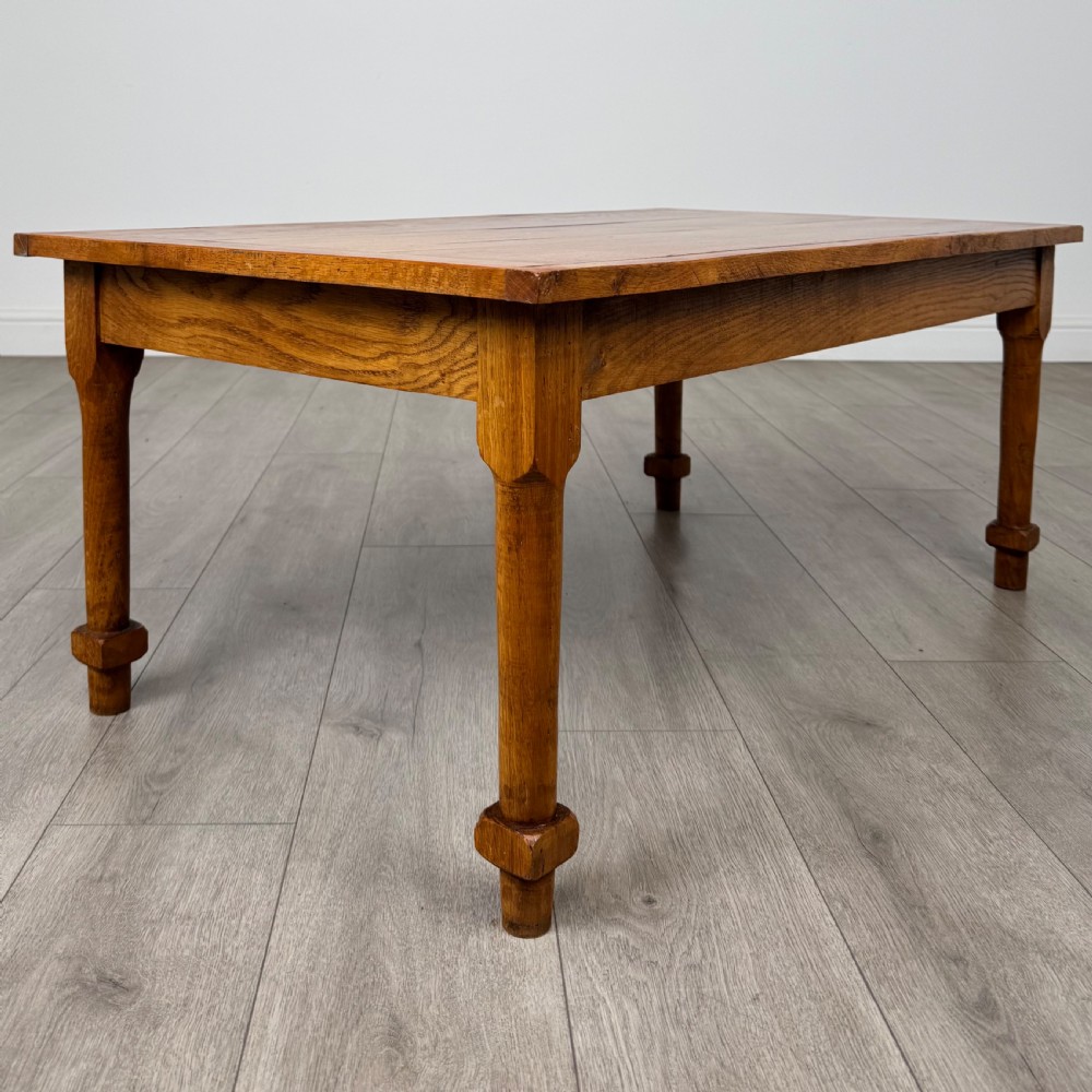 Antique 20th Century Good Quality Golden Oak Coffee Table  View IV