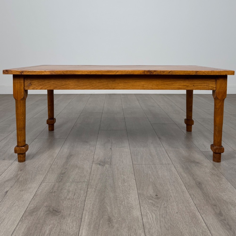 Antique 20th Century Good Quality Golden Oak Coffee Table  View V