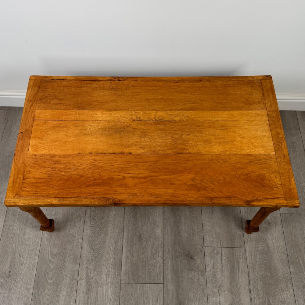 Antique 20th Century Good Quality Golden Oak Coffee Table  View IX
