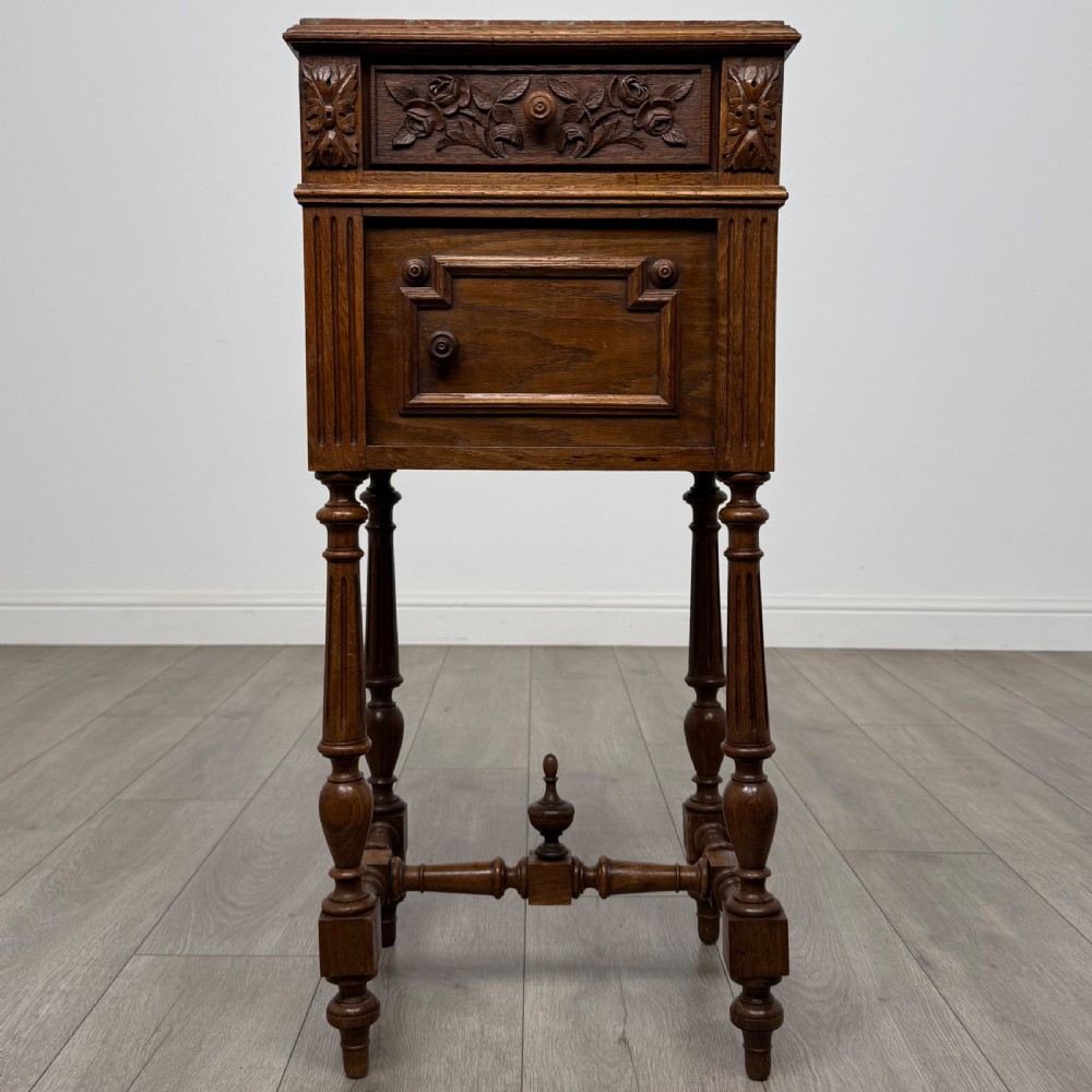 Antique 19th Century Pair Of French Bedside Cabinets In Oak  View II