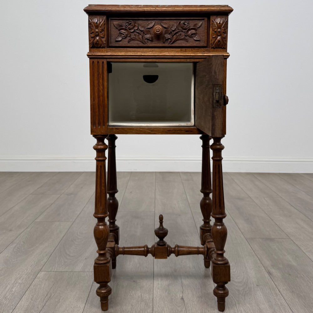 Antique 19th Century Pair Of French Bedside Cabinets In Oak  View III