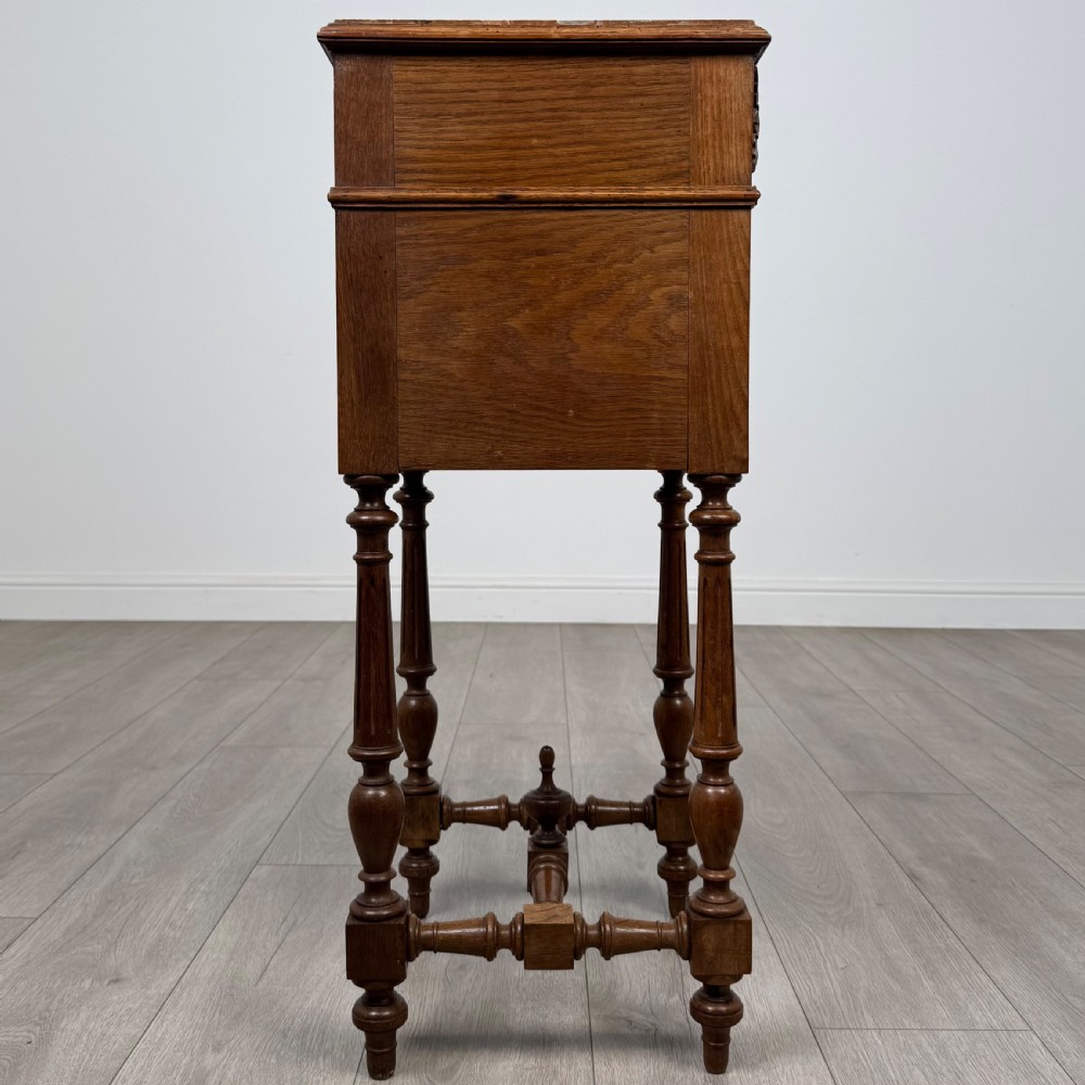 Antique 19th Century Pair Of French Bedside Cabinets In Oak  View IX