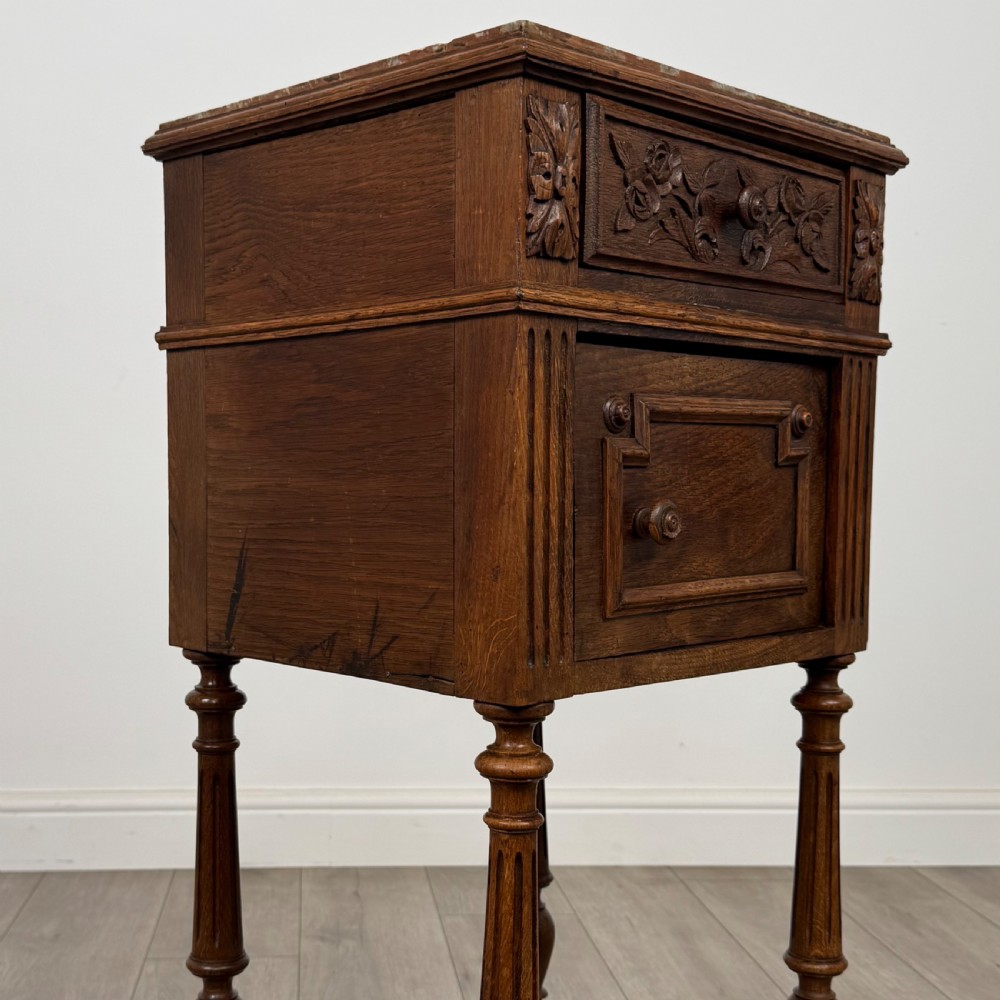 Antique 19th Century Pair Of French Bedside Cabinets In Oak  View XIV