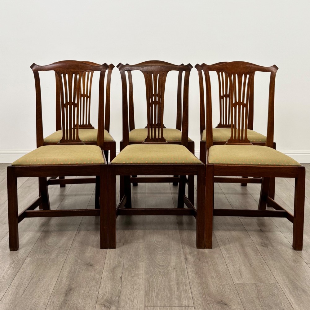 Antique 19th Century Set Of 6 Mahogany Dining Chairs 