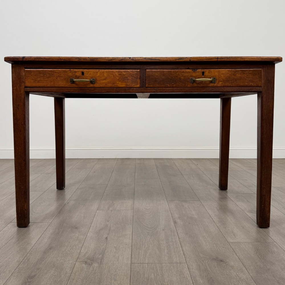 Antique 20th Century Good Quality Writing Table In Oak 