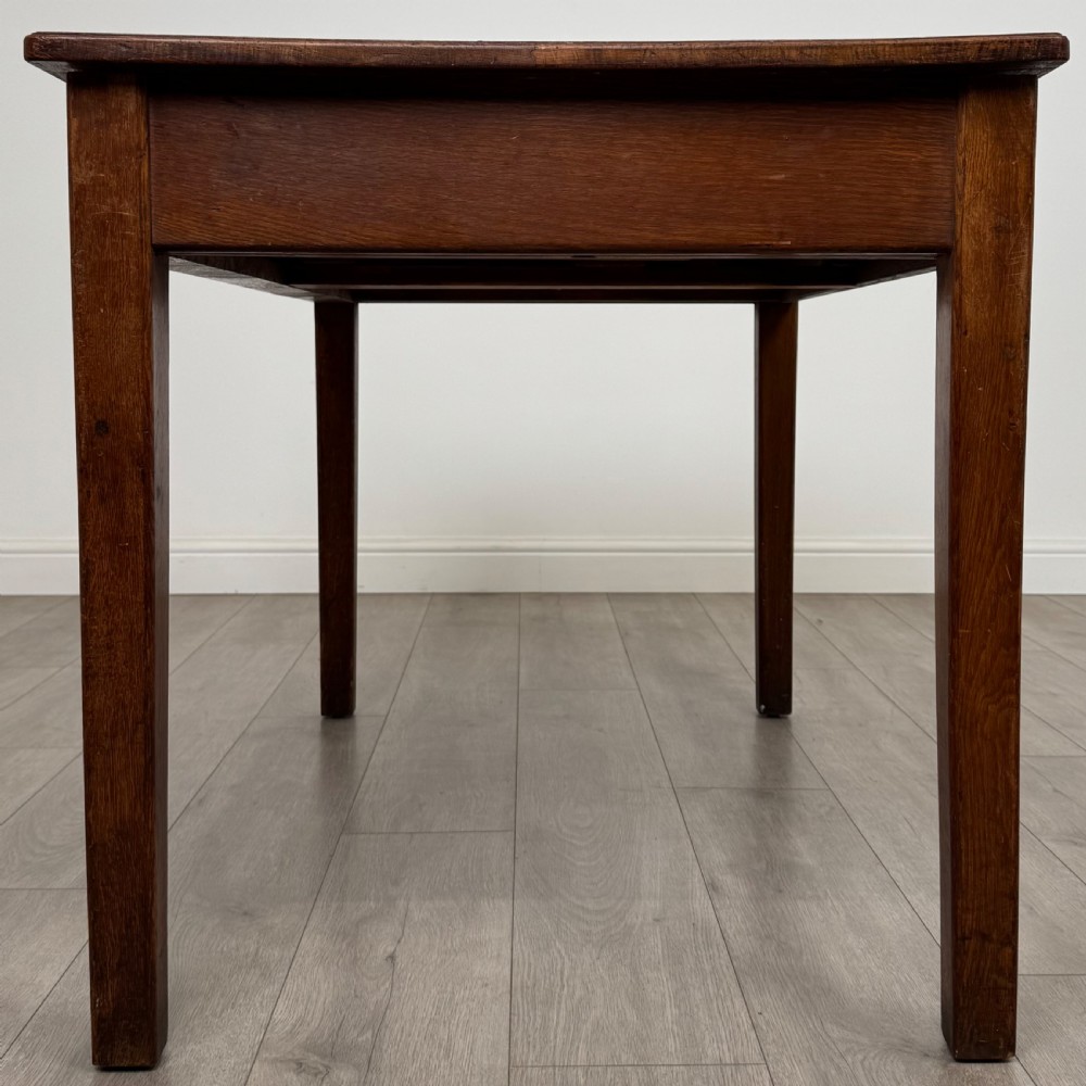 Antique 20th Century Good Quality Writing Table In Oak  View III