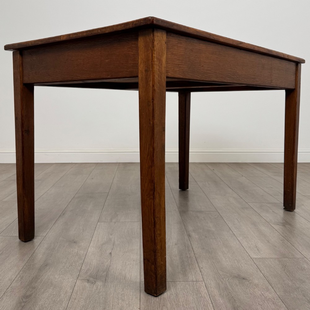 Antique 20th Century Good Quality Writing Table In Oak  View IV