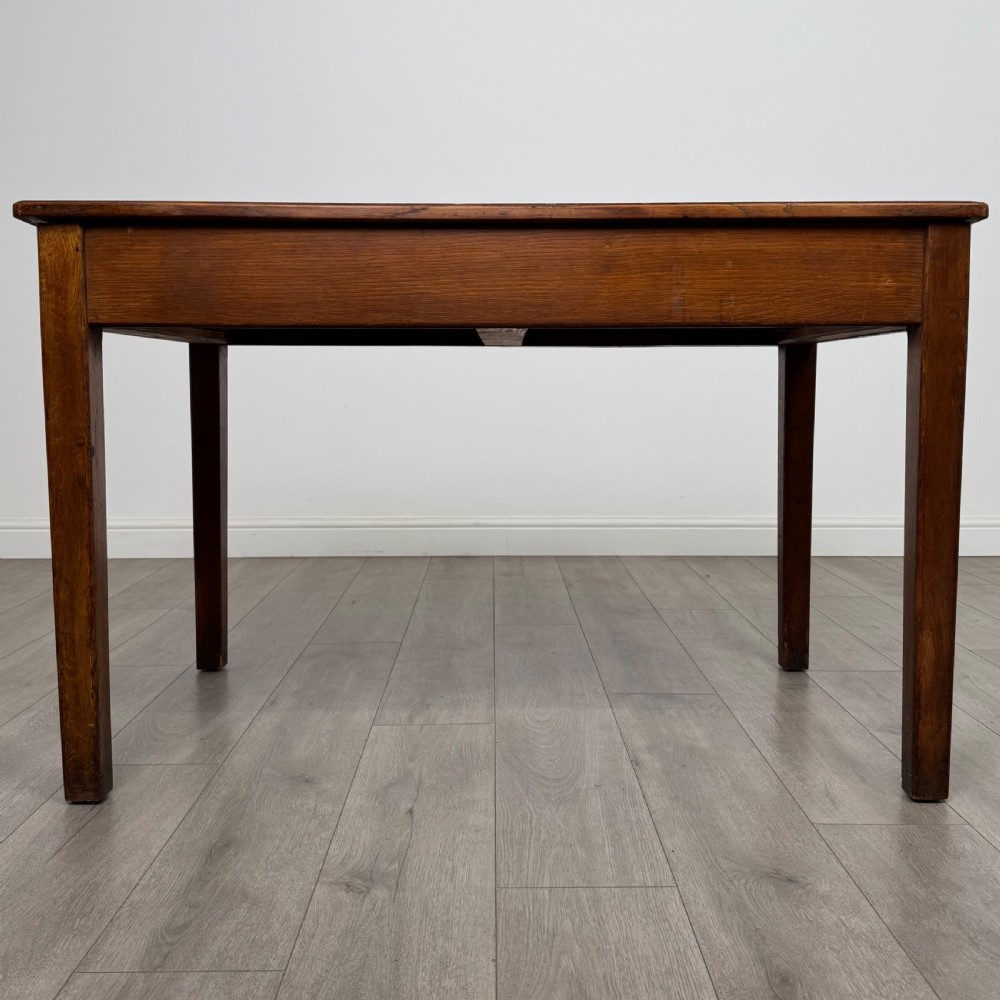 Antique 20th Century Good Quality Writing Table In Oak  View V