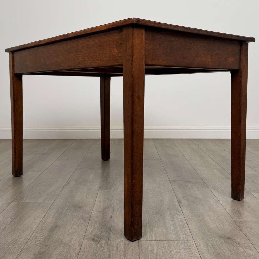 Antique 20th Century Good Quality Writing Table In Oak  View VI