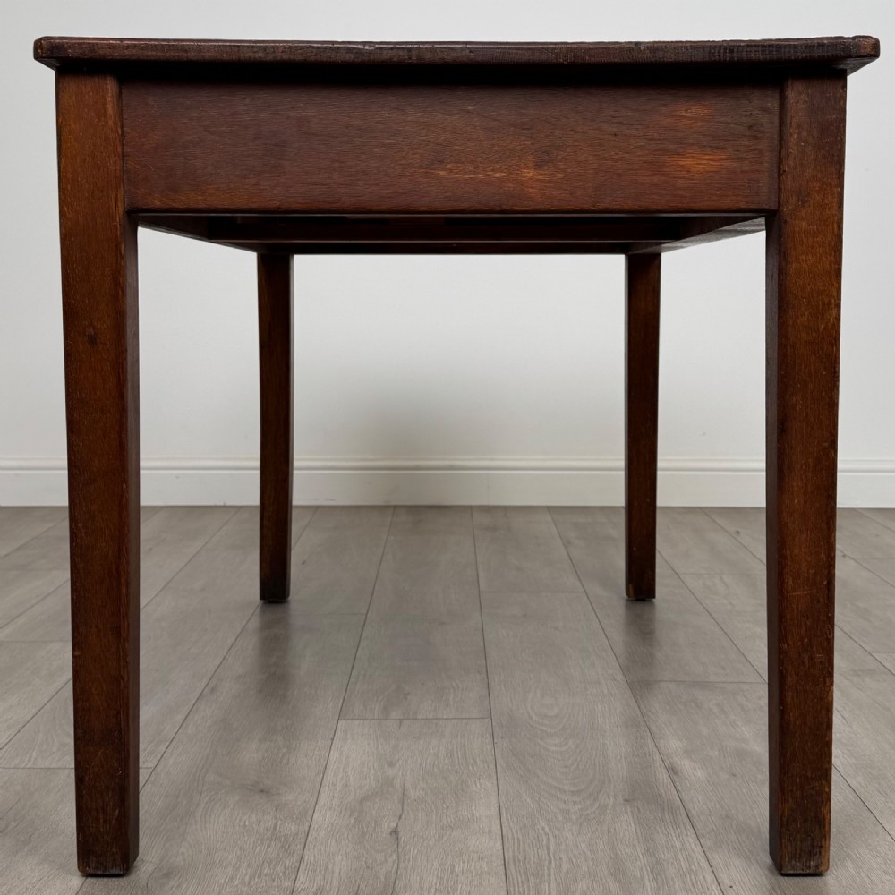 Antique 20th Century Good Quality Writing Table In Oak  View VII