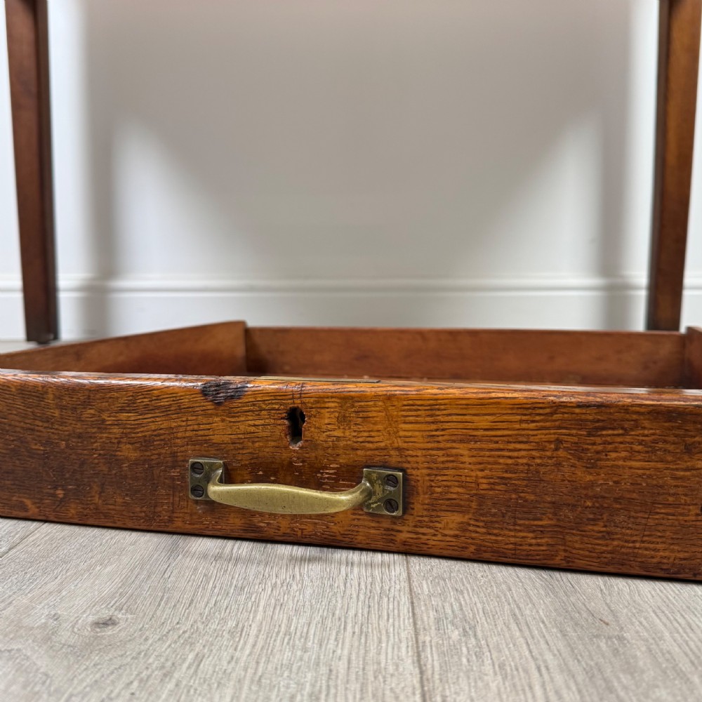 Antique 20th Century Good Quality Writing Table In Oak  View XI
