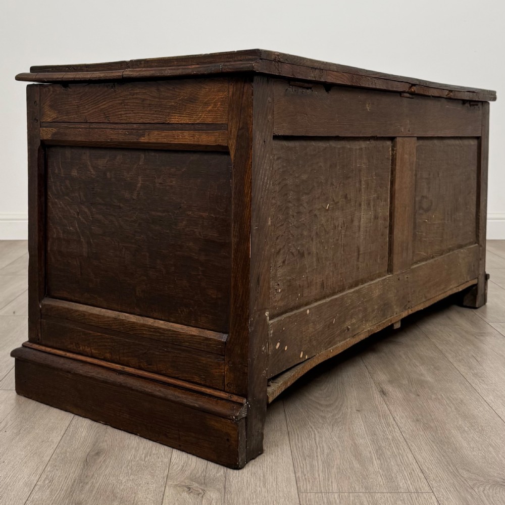 Antique 18th Century Fine Quality Carved Oak Coffer  View IV