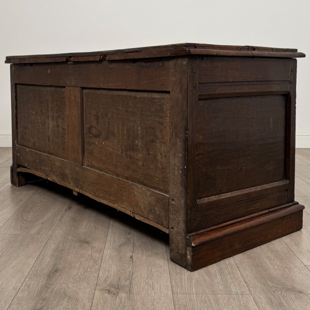 Antique 18th Century Fine Quality Carved Oak Coffer  View VI