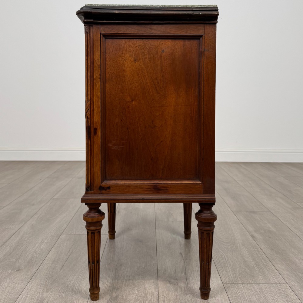 Antique 19th Century French Marble Top Cabinet In Walnut  View V