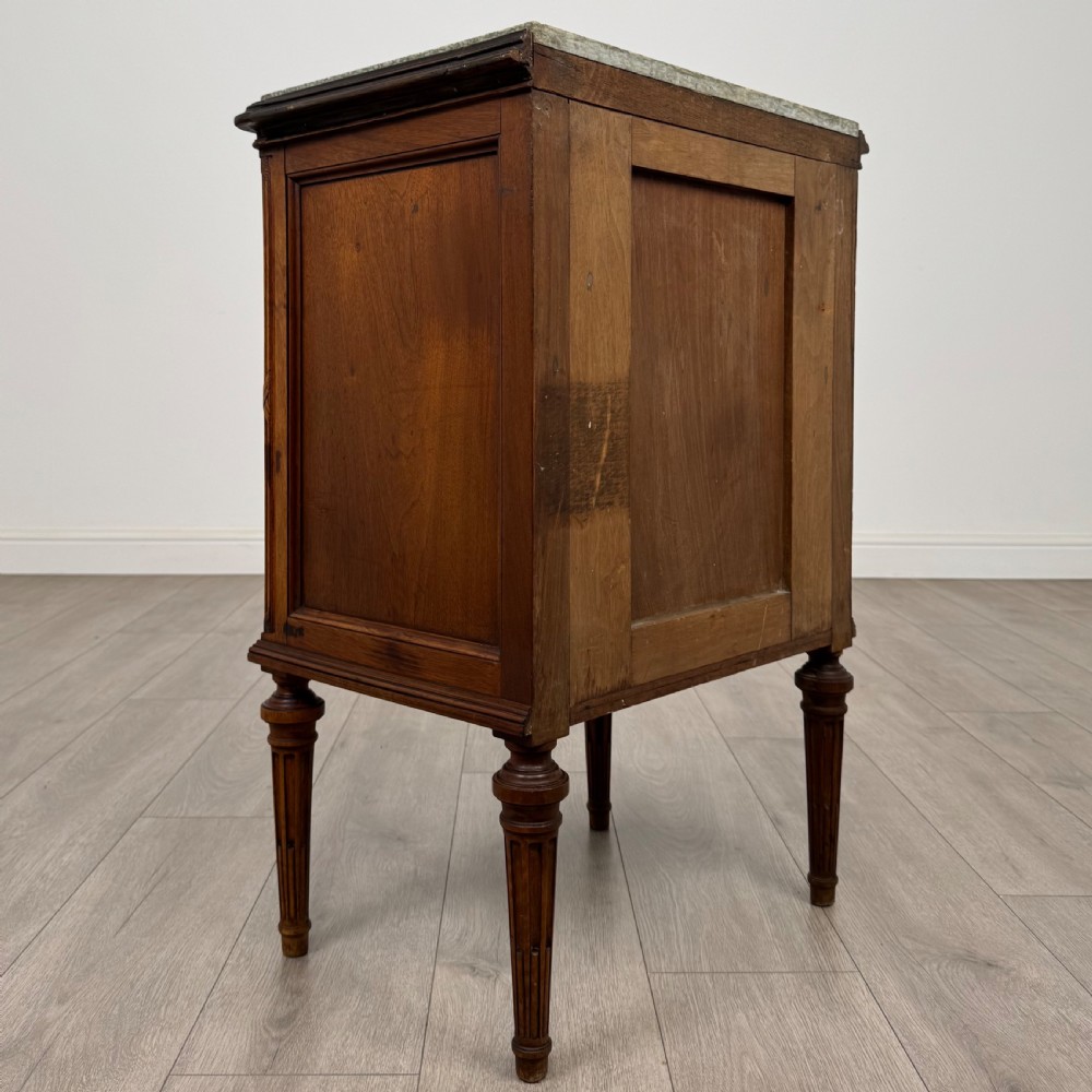 Antique 19th Century French Marble Top Cabinet In Walnut  View VI