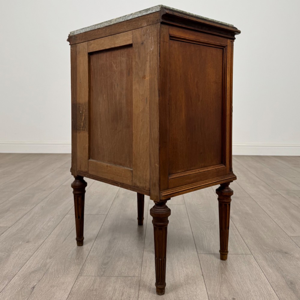 Antique 19th Century French Marble Top Cabinet In Walnut  View VIII