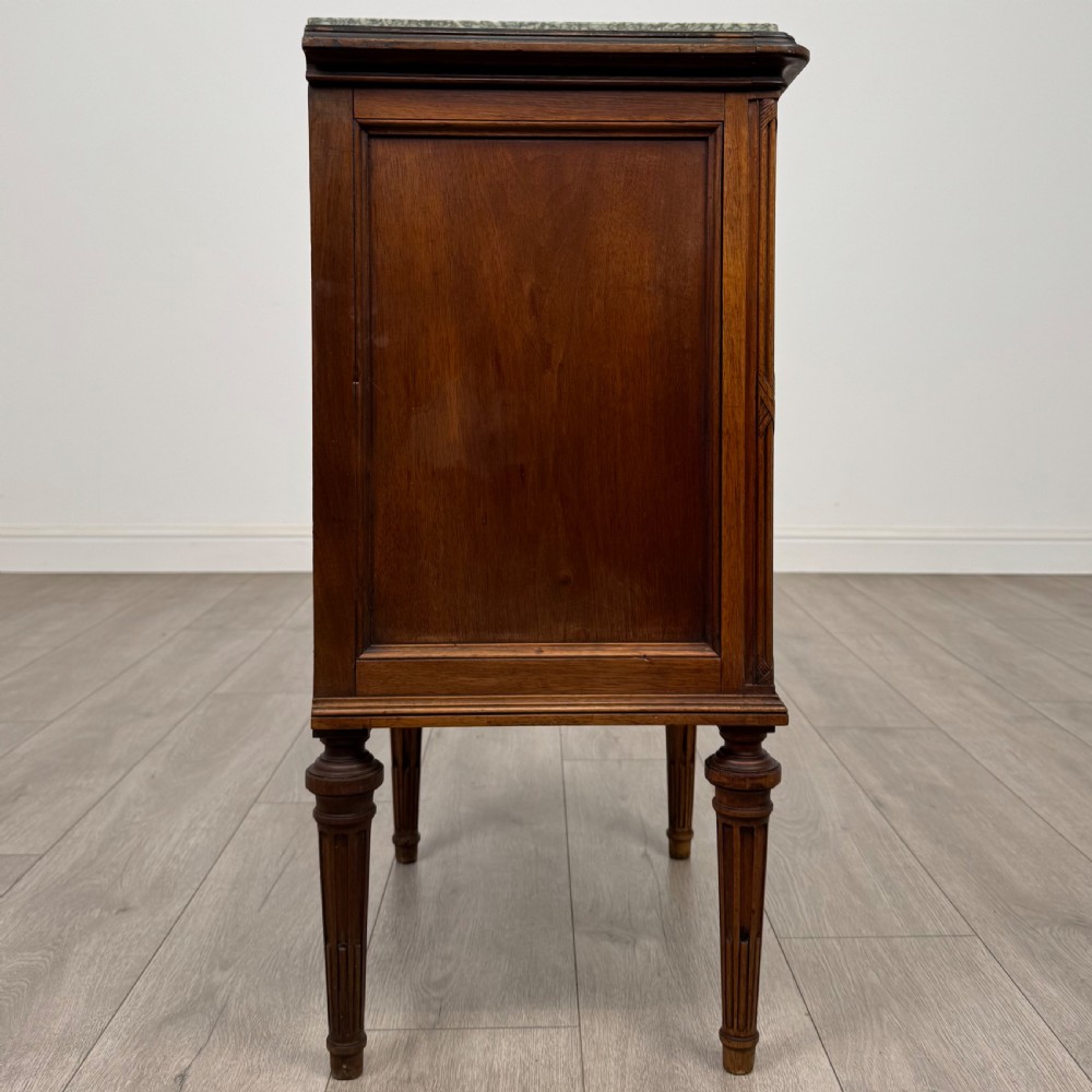 Antique 19th Century French Marble Top Cabinet In Walnut  View IX