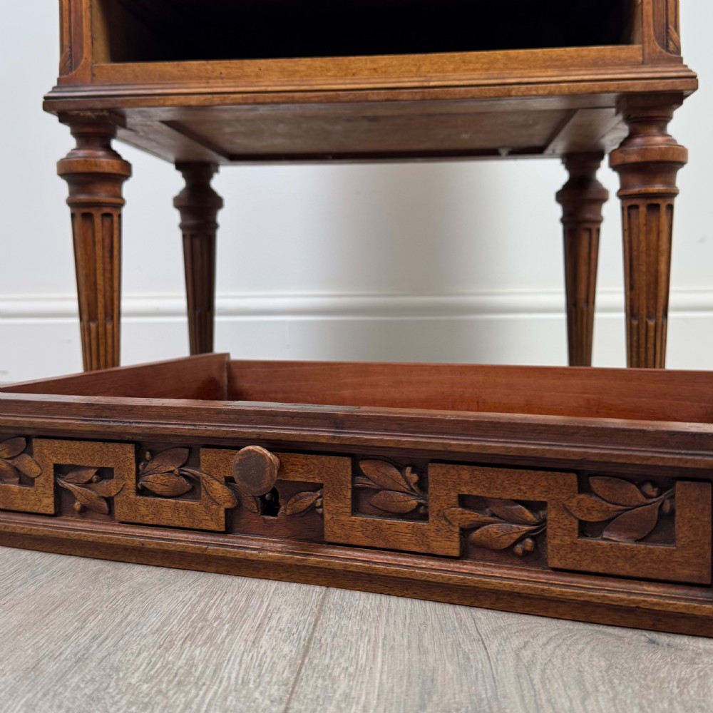 Antique 19th Century French Marble Top Cabinet In Walnut  View XIII