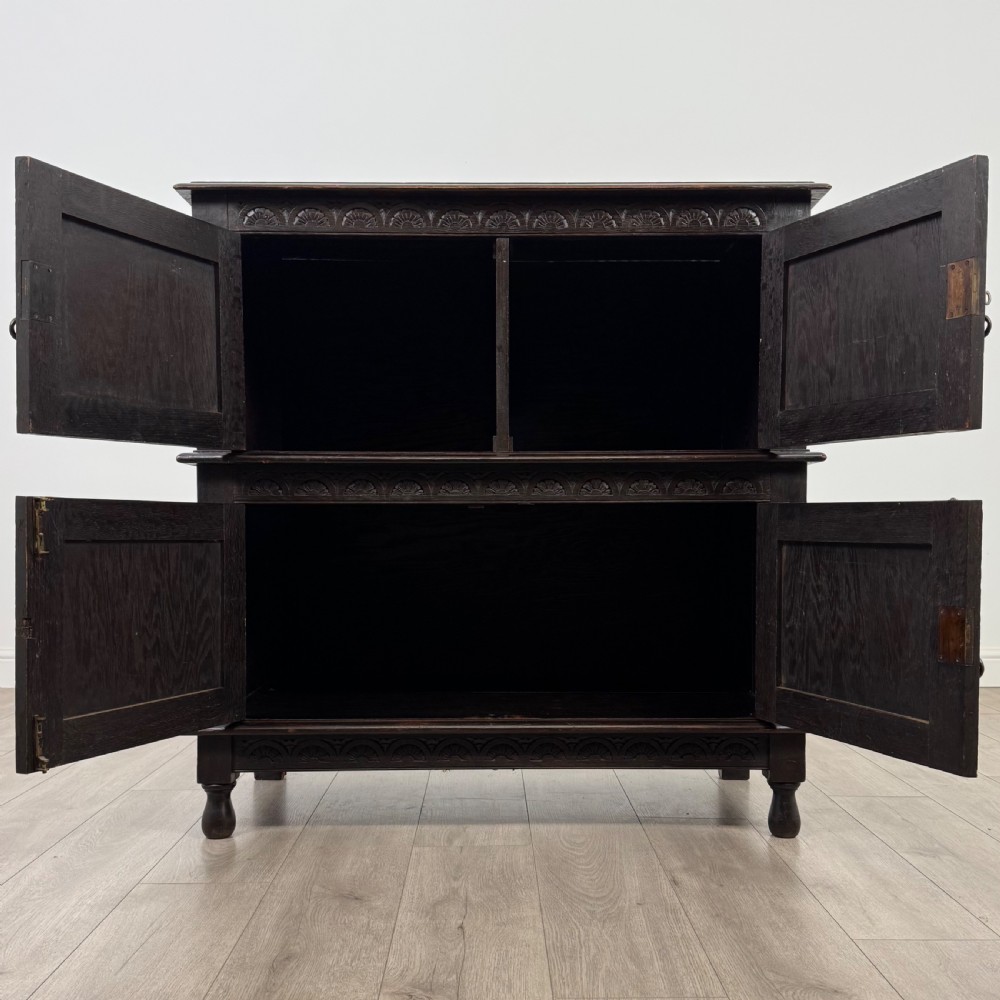  Antique 19th Century Ebonsied Jacobean Style Cupboard In Oak  View II