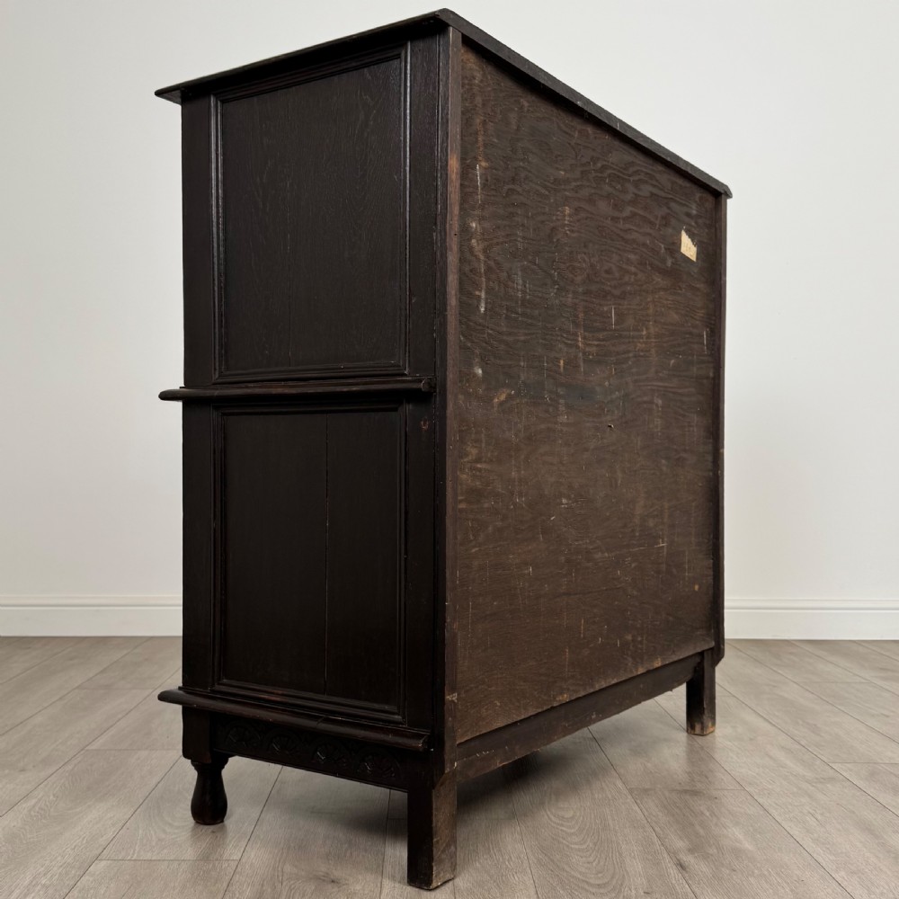  Antique 19th Century Ebonsied Jacobean Style Cupboard In Oak  View V