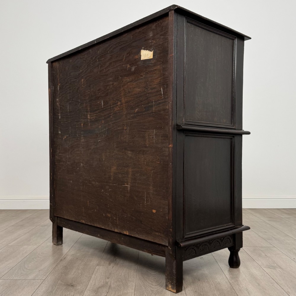  Antique 19th Century Ebonsied Jacobean Style Cupboard In Oak  View VII