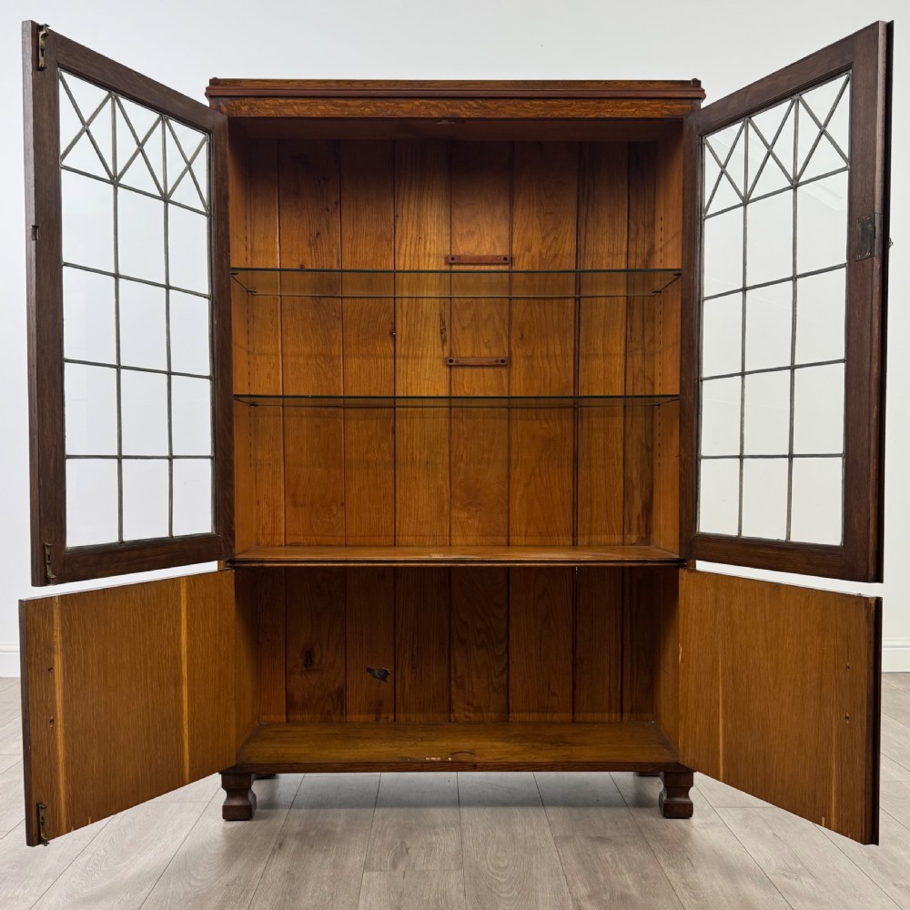 Antique 20th Century Good Quality Display Cabinet In Oak View III