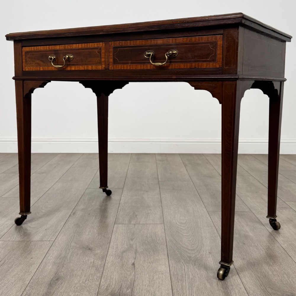 Antique 19th Century Good Quality Writing Table In Mahogany  View II