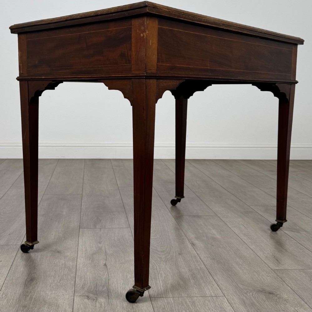 Antique 19th Century Good Quality Writing Table In Mahogany  View IV