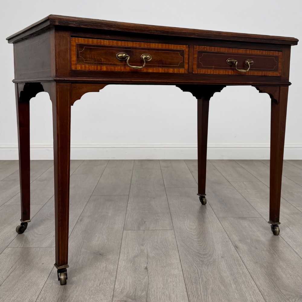 Antique 19th Century Good Quality Writing Table In Mahogany  View VIII