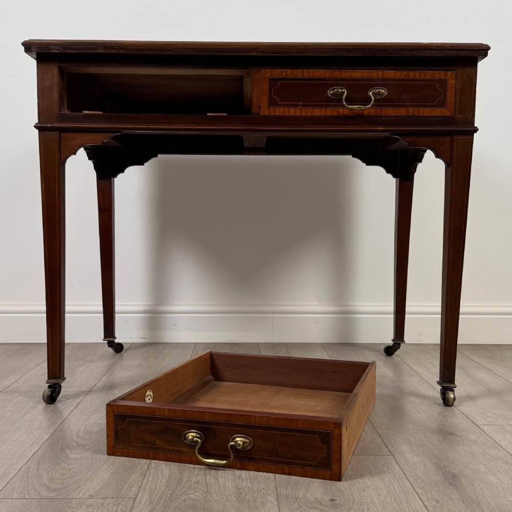 Antique 19th Century Good Quality Writing Table In Mahogany  View X