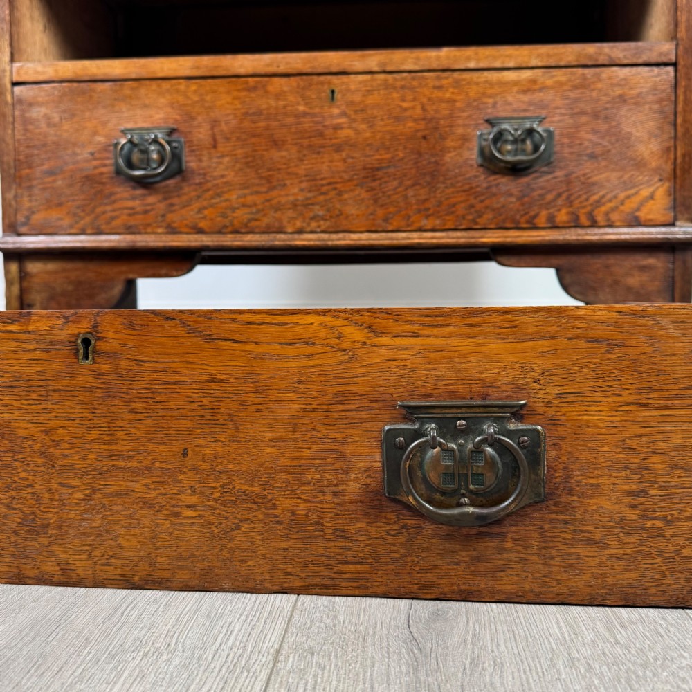  Antique 20th Century Arts & Crafts Style Oak Chest Of Drawers  View XII