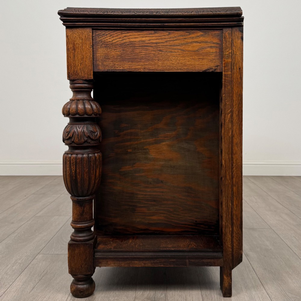 Antique 19th Century Green Man Cupboard In Oak View V