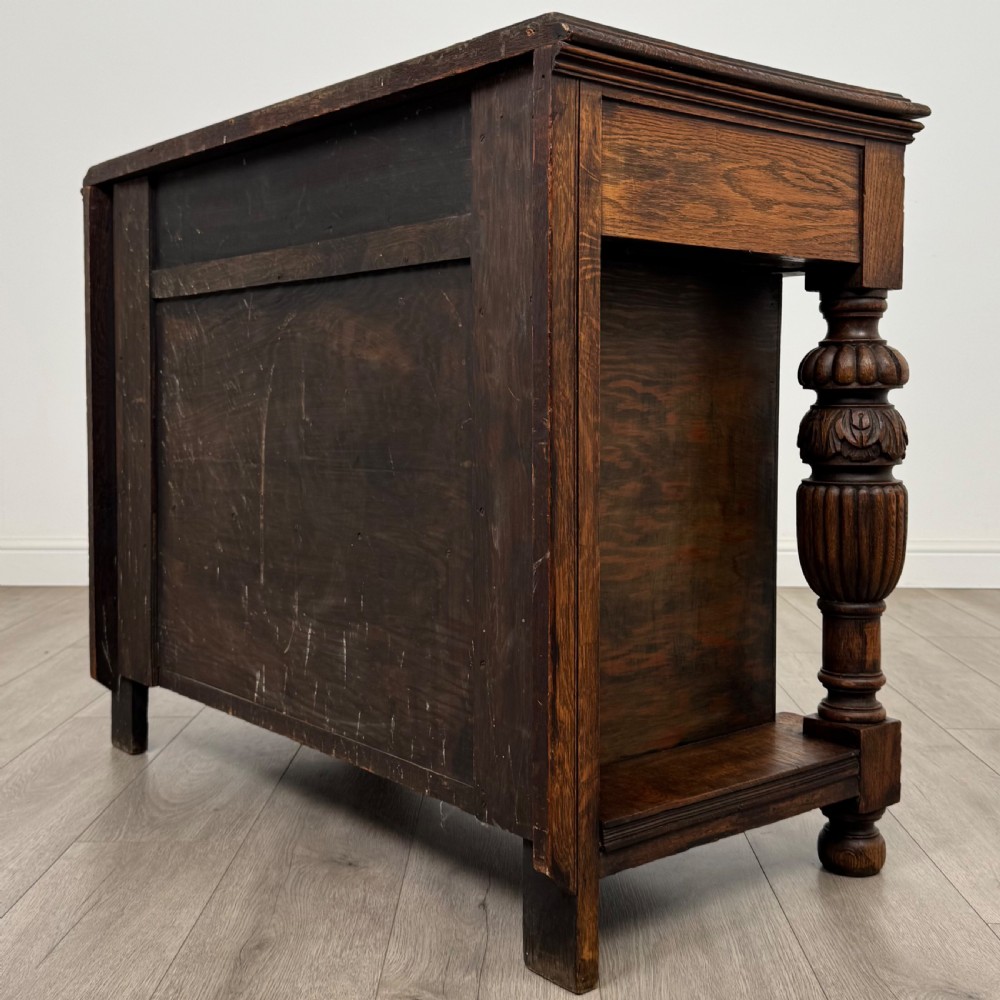 Antique 19th Century Green Man Cupboard In Oak View VIII